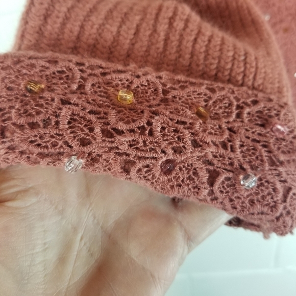 Y2j moth Anthropologie beaded jeweled cardigan sweater new - Picture 9 of 11